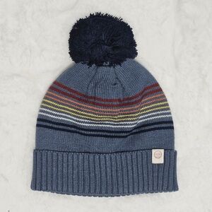 Marine Layer Hat Beanie China Blue Rainbow Stripe Archive Pom Stripes Knit Cuff